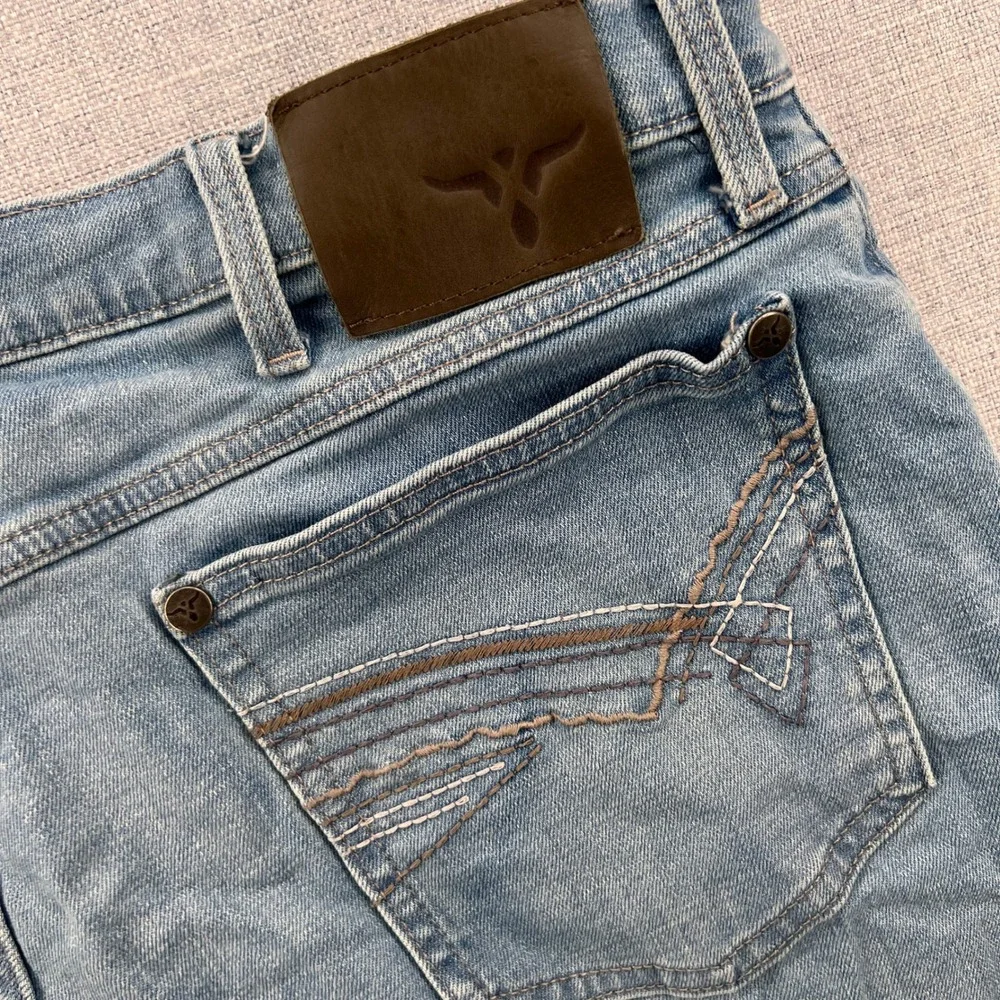 Wrangler 20X No. 42‎ Vintage Bootcut Mens 38x30 Jeans Light Wash Blue Stretch